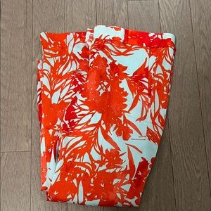 Banana Republic Orange and White Floral Pants